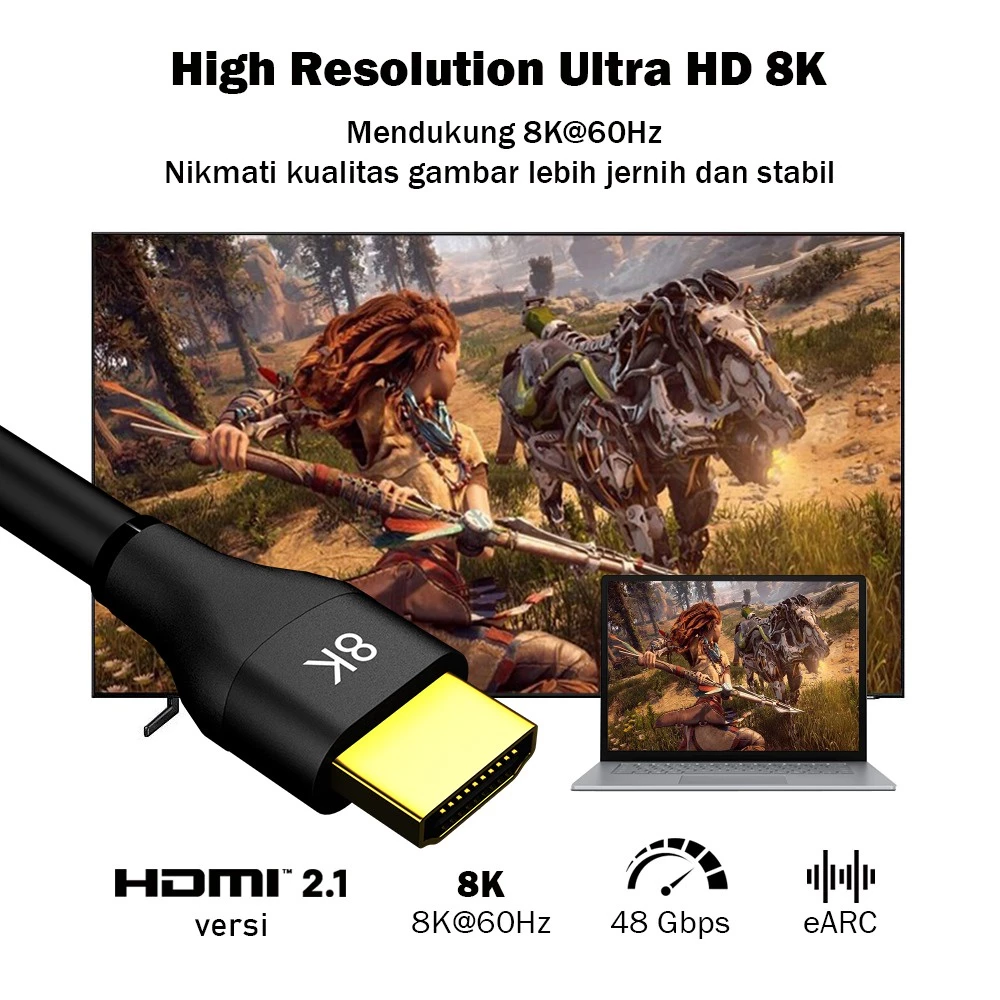 Kabel HDMI 2.1 High Speed UHD 8K HDR HDMI Cable 3M PX HDMI-3X