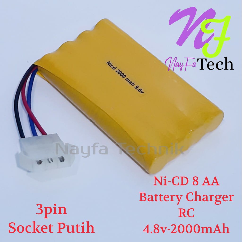 Jual Batterai RC/Baterai Mobil Remot/ RC 8AA Ni-Cd 9.6volt - 2000mAh ...