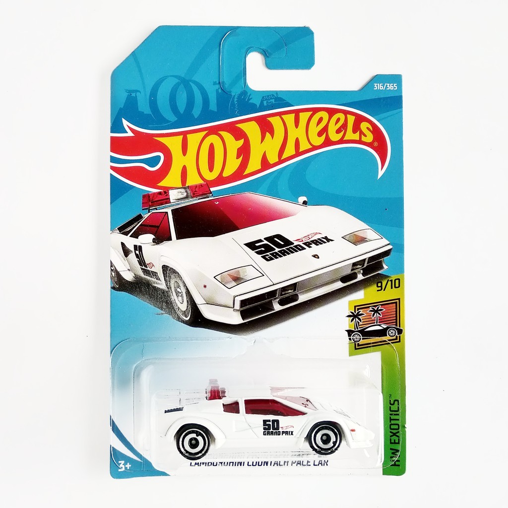 Hot wheels lamborghini countach pace sale car white