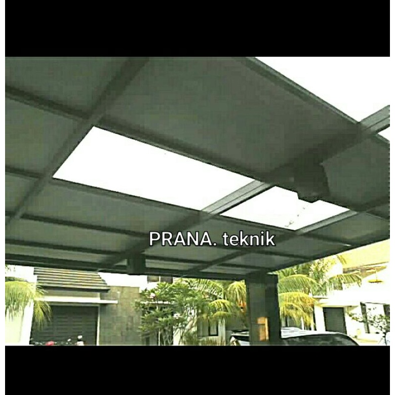 Jual Kanopi Kaca Mm Rangka Besi Galvanis Kanopi Atap Rooftop Pintu Pagar Dorong