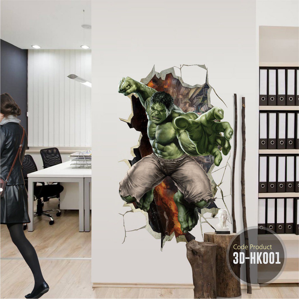 Jual Stiker Dinding 3D Super Hero Hulk - Cocok Untuk Wall Sticker Kamar ...