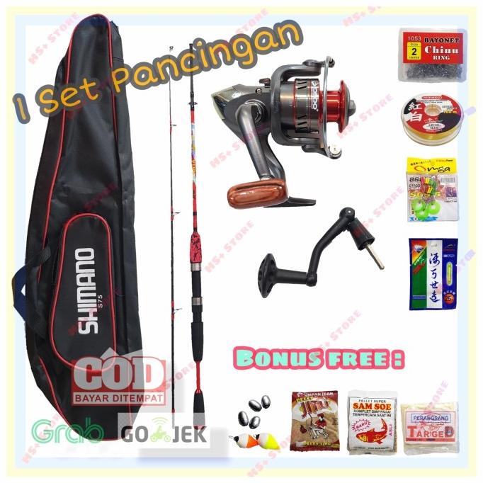 Jual 1 Set Alat Pancing Pancingan Lengkap Joran Reel Tas Senar Kail