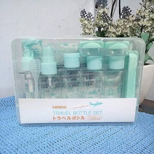 Jual Miniso Botol Travel Container bottle travel set (11Pieces