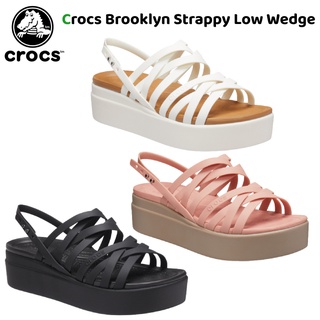 Crocs Brooklyn Strappy low wedge Crocs Wanita Sepatu Wanita Crocs Wedges Sepatu Crocs Wedge