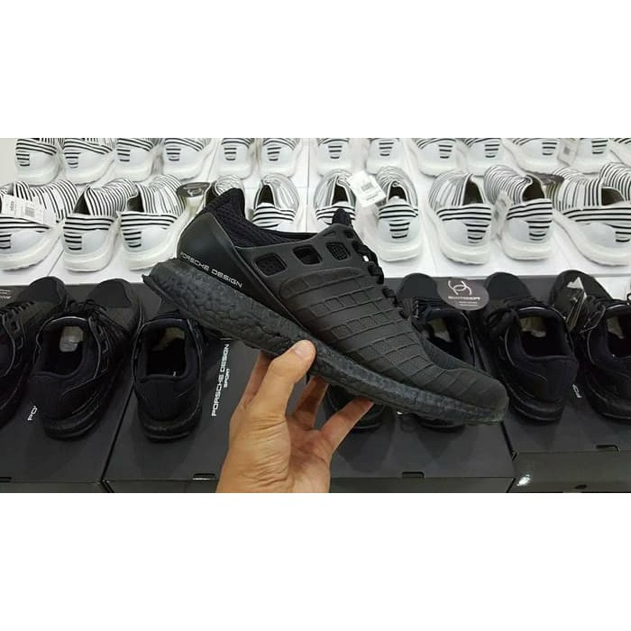 adidas gazelle silver green womens Porsche Design W Endurance Boost Sneaker Shoes - Black/Black/Light Gre