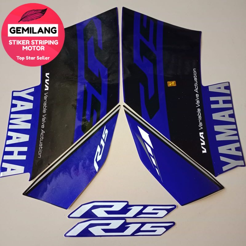 Jual Striping Decal Polet Sticker Yamaha R V Biru Stiker List Body Motor Standar