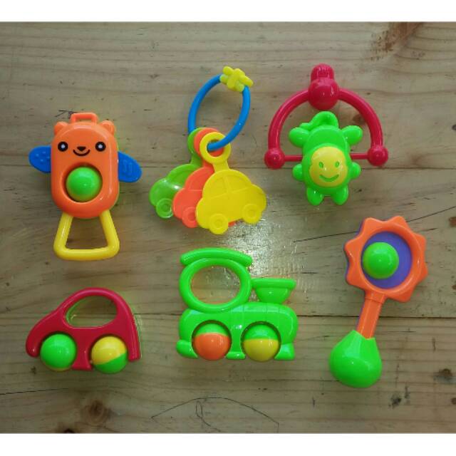 Jual Mainan bayi rattle kantong isi 6 | Shopee Indonesia