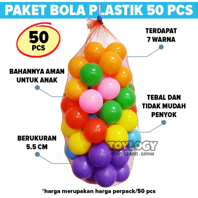 Jual Paket Bola Isi 50 Pcs Mainan Mandi Bola Plastik Warna Warni Bahan Tebal Shopee Indonesia 5604