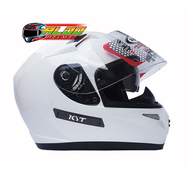Jual KYT K2 RIDER POLOS WHITE DOUBLE VISOR ORIGINAL HELM FULL FACE ...