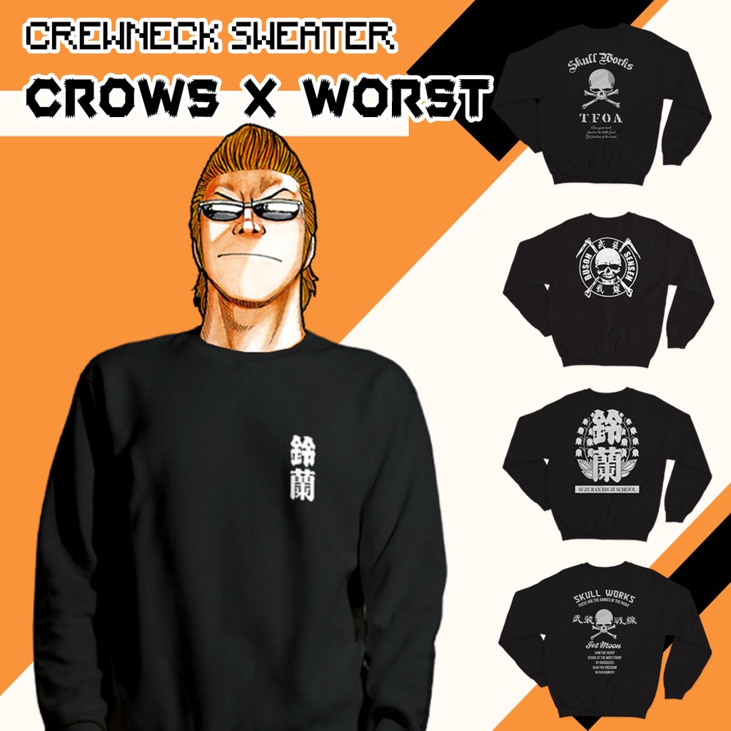 Jual Crewneck Sweater Crows X Worst Series Bisa Custom Desain - Cotton ...