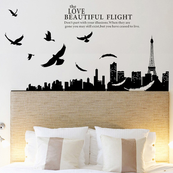 Jual Stiker Dinding Kaca Wall Sticker Malam Hari Di Kota Paris Shopee Indonesia