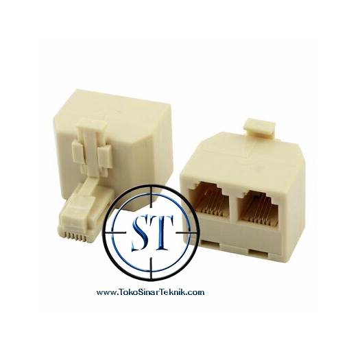 Jual Barel Paralel Splitter Telepon RJ11 Spliter Pembagi 2 female 1 ...