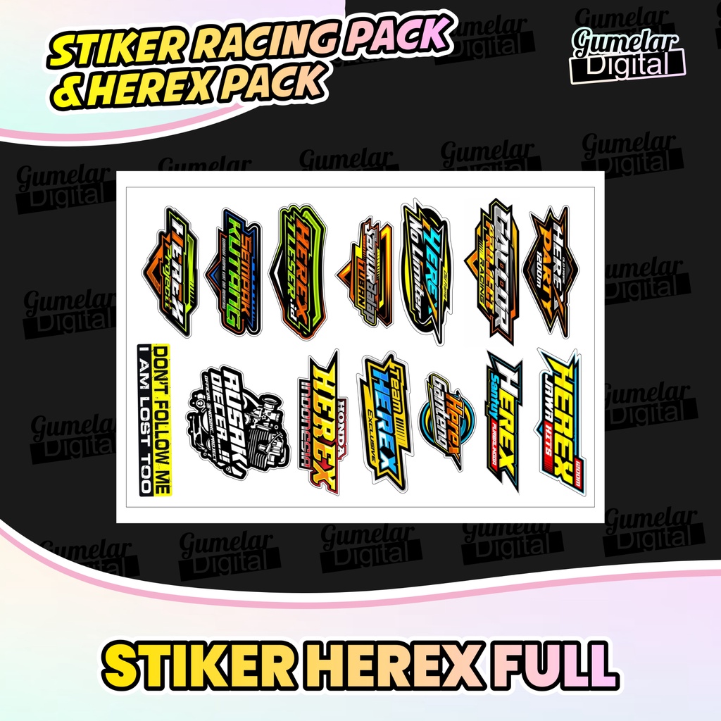 Jual Stiker Pack Racing Stiker Herex Rcb Gl Cepek Shopee Indonesia