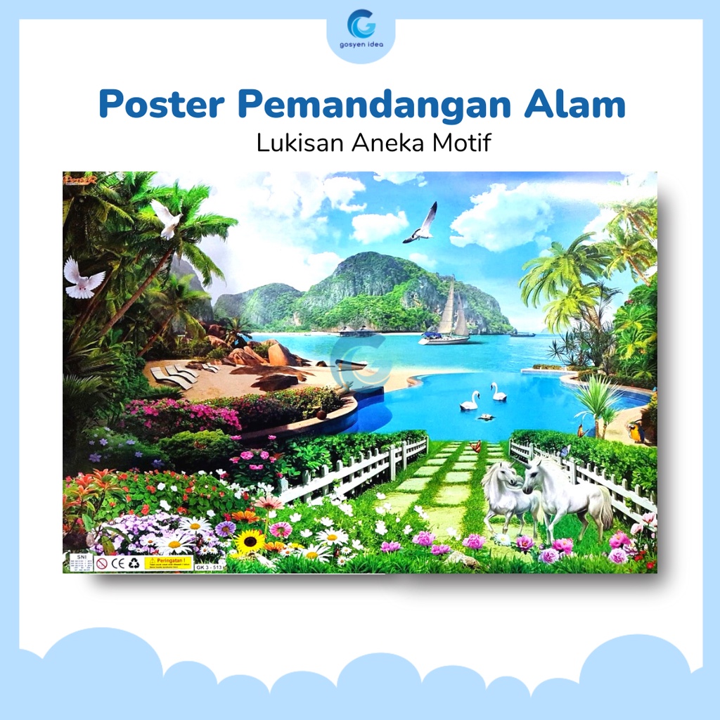 Jual Poster Pemandangan Alam Lukisan Aneka Motif | Shopee Indonesia