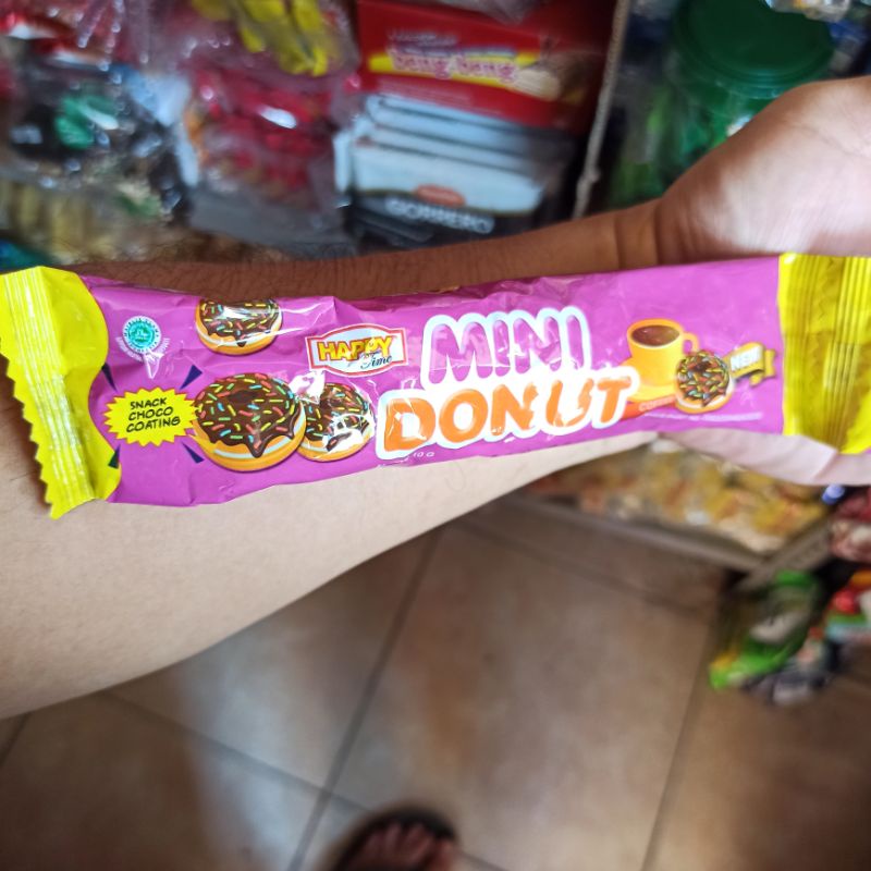 Jual Mini Donut Happy Time Snack Jajanan Cokelat 1 Renceng Isi 10 Pcs ...