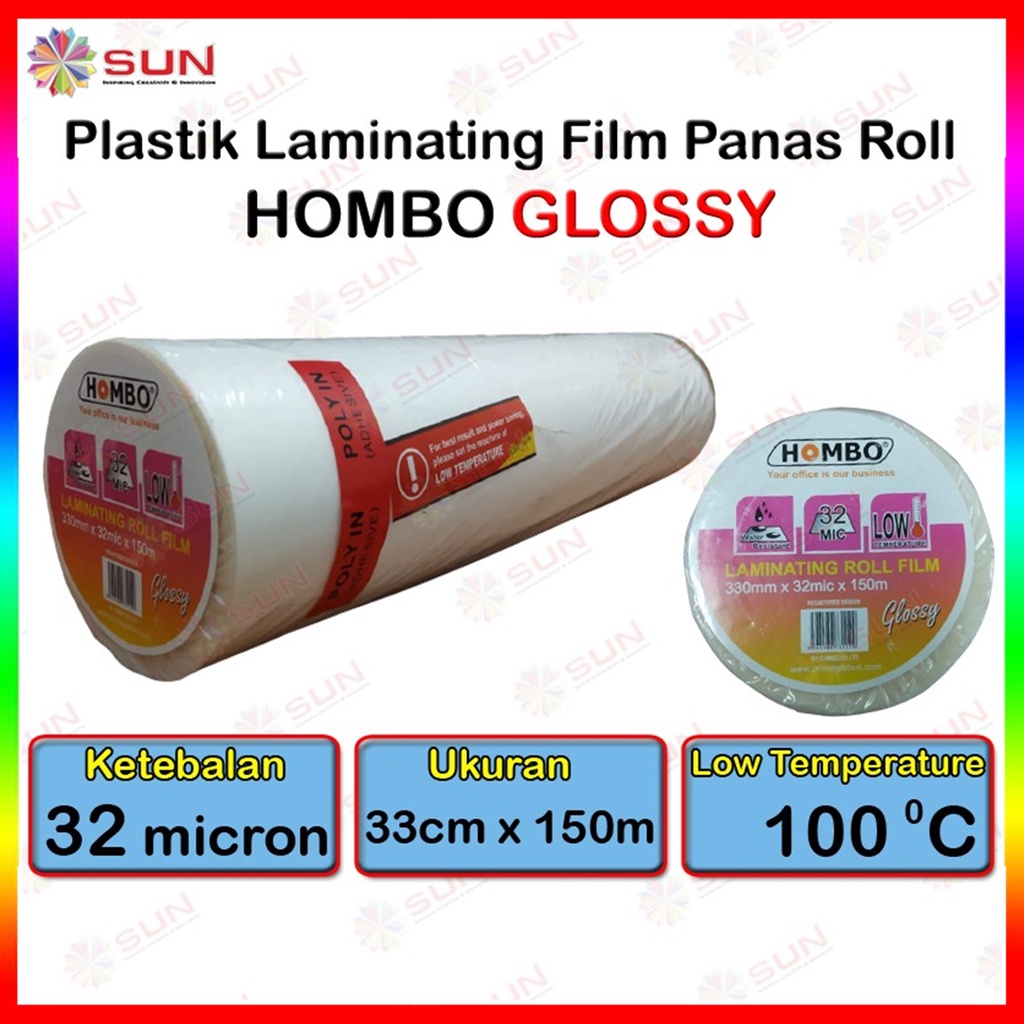 Jual Plastik Laminating Panas Roll Hombo Micron Gktech Mic Mic Cm X M Glossy