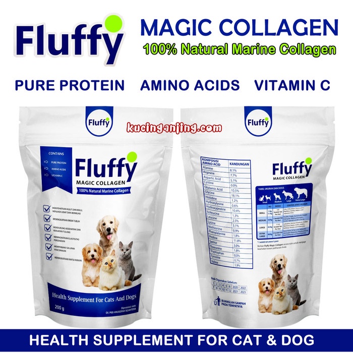 Jual FLUFFY MAGIC COLLAGEN PROTEIN VITAMIN BULU DAN TULANG ANJING ...