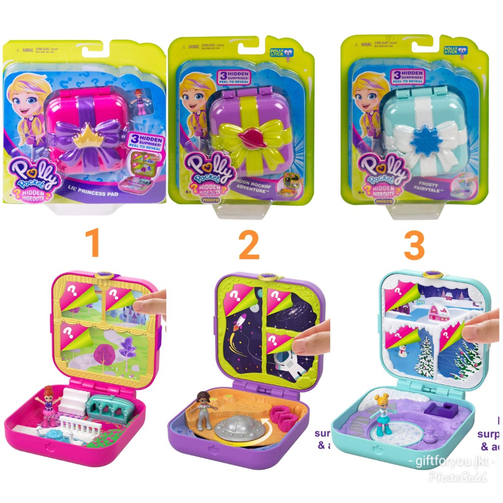 Polly Pocket Hidden Hideouts Lil' Princess Pad with Micro Lila Doll 