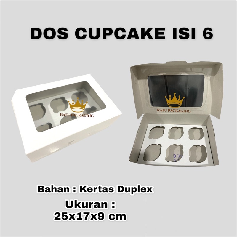 Jual RATU Dos DUPLEX CUPCAKE ISI 6 Kue Cupcake isi 6 Box Kotak Dus