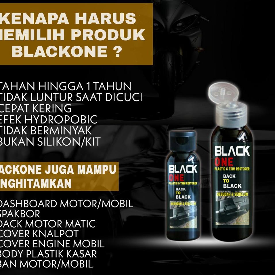 Penghitam Plastik Kendaraan Permanent Black One Trim Restorer