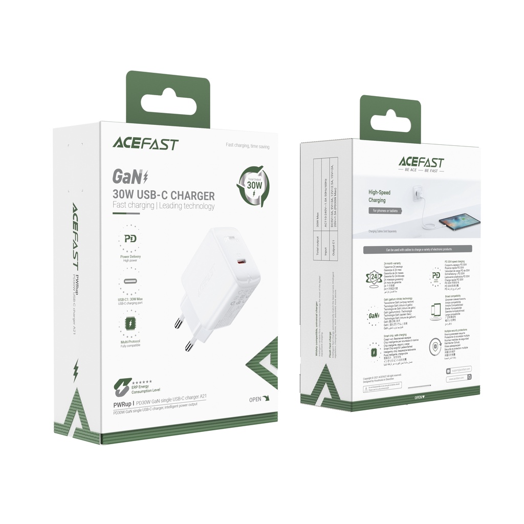 Jual ACEFAST A21 30W GaN single USB-C charger (EU) | Shopee Indonesia