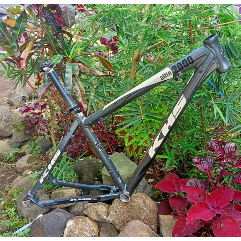 Jual Frame sepeda MTB merk KHS Alite 2000 made in USA set seatpost 