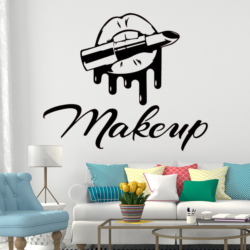 Jual Stiker Dinding Cermin Kaca Custom Nama Makeup Salon Beauty Salon ...