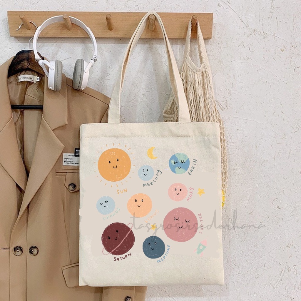 Jual TGS totebag art printing planet full color Murah BISA COD