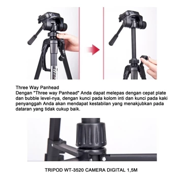 Tripod Handphone Camera Digital Universal Wt 3520 Portable Bisa Landscape Penyangga Hp Kamera