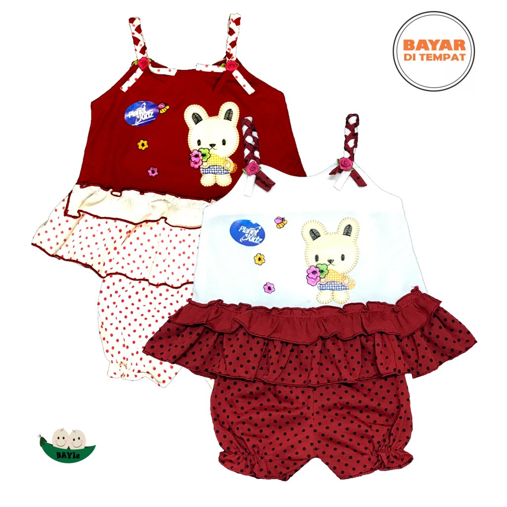 Jual BAYIe - Setelan Baju bayi Perempuan motif RABBIT PLANET KIDS usia