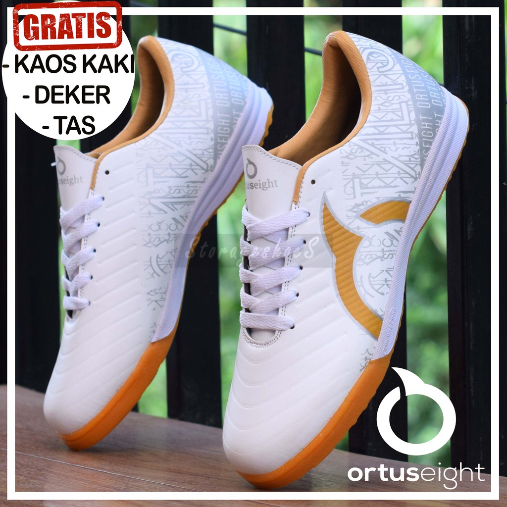 Jual Sepatu Futsal Ortuseight Catalyst Cypher In White Grey Grade Ori Made In Indo Shopee