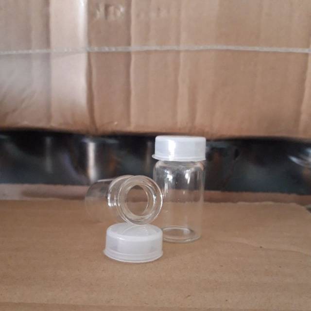 Jual Botol kaca vial 10ml tutup plastik atau donat | Shopee Indonesia