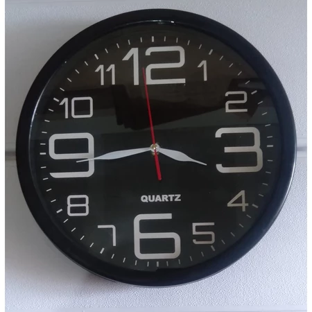 jam dinding 32cm gambar hitam polos ring hitam