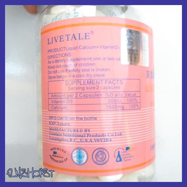Jual LIVETALE LIQUID CALCIUM+VITAMIN D - 200 PCS (USA) | Shopee Indonesia