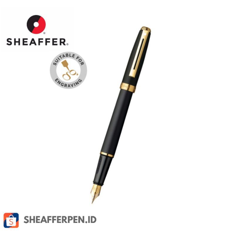 Sheaffer Prelude Tintenroller – Matt-schwarz Mit Golddetails, Elegante Schreibtischfeder