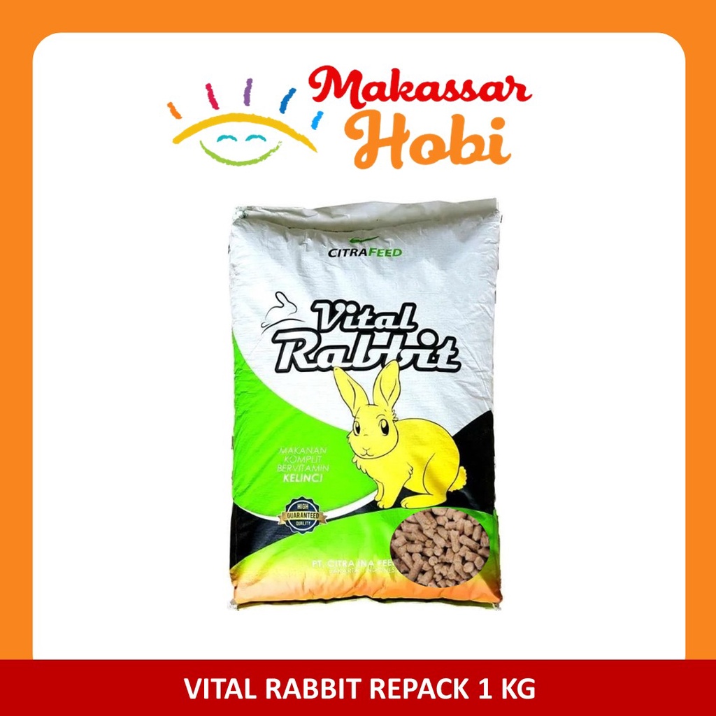Jual Vital Rabbit Repack 1kg Makanan Pakan Pelet Pellet Kelinci Rabit 1 ...