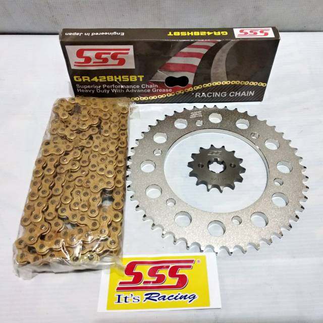 Jual Gear set SSS Yamaha YZF R15 V3 - All New Vixion R 155 rantai Gold ...