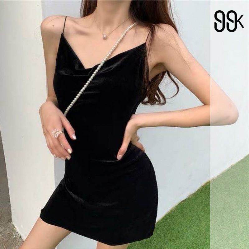 Jual Backless Velvet Sexy Mini Dress Wanita Beludru Sexy 1051 (S-XL ...