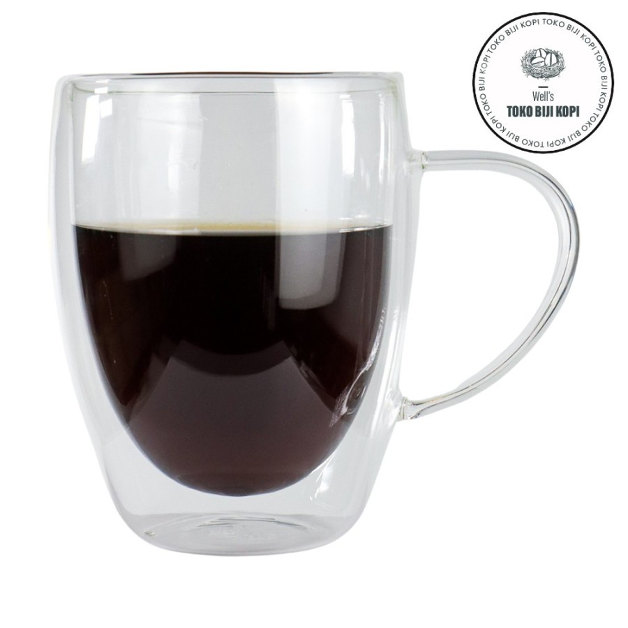 Jual Gelas Cangkir Kopi Anti Panas Double Wall Borosilicate Glass 350ml Shopee Indonesia 7792