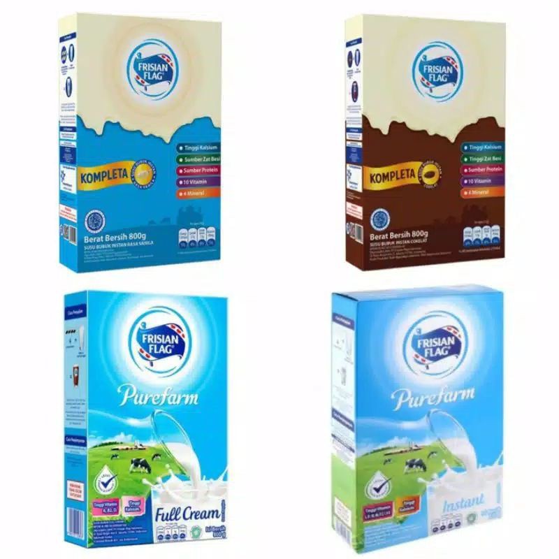 Jual FRISIAN FLAG Kompleta / purefarm vanilla / coklat / fullcream