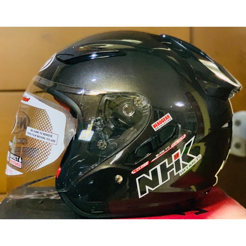 Jual HELM NHK R1 SOLID GUNMET DOUBLE VISOR | Shopee Indonesia