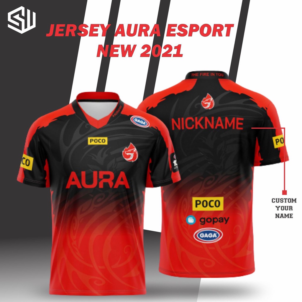 Jual JERSEY AURA ESPORT TERBARU 2021 FREE NICKNAME Shopee Indonesia