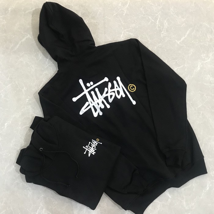 Jual DVS0135 Stussy C Basic Pullover Hoodie ORIGINAL BLACK MARKET Shopee Indonesia