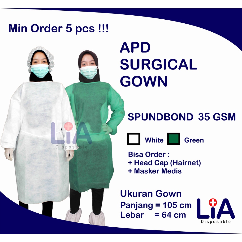 Jual Apd Gown Gown Medis Surgical Gown Disposable Spundbond Nw