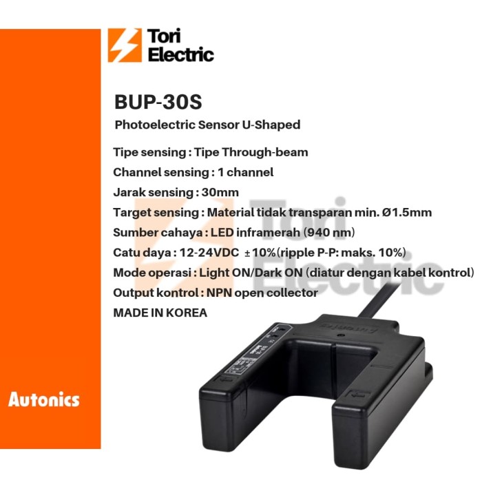 Jual AUTONICS BUP-30S U-SHAPED PHOTOELECTRIC SENSOR 100% ORI | Shopee ...