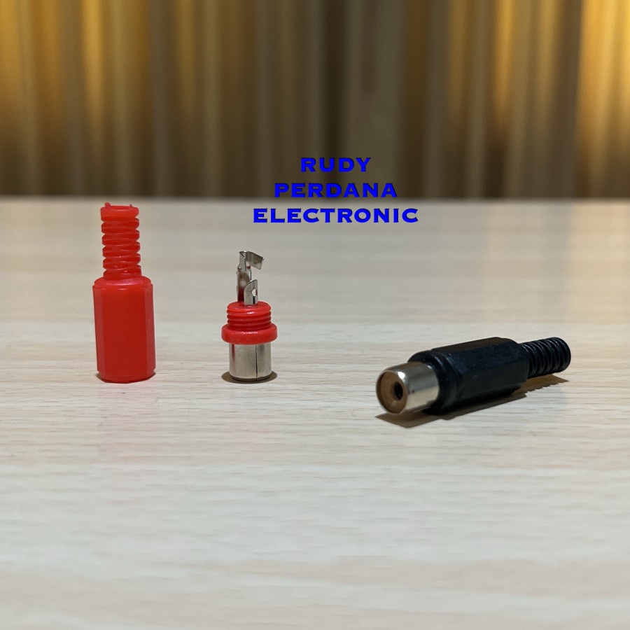 Jual SOCKET SOKET RCA FEMALE CEWEK PVC PLASTIK MERAH HITAM | Shopee ...