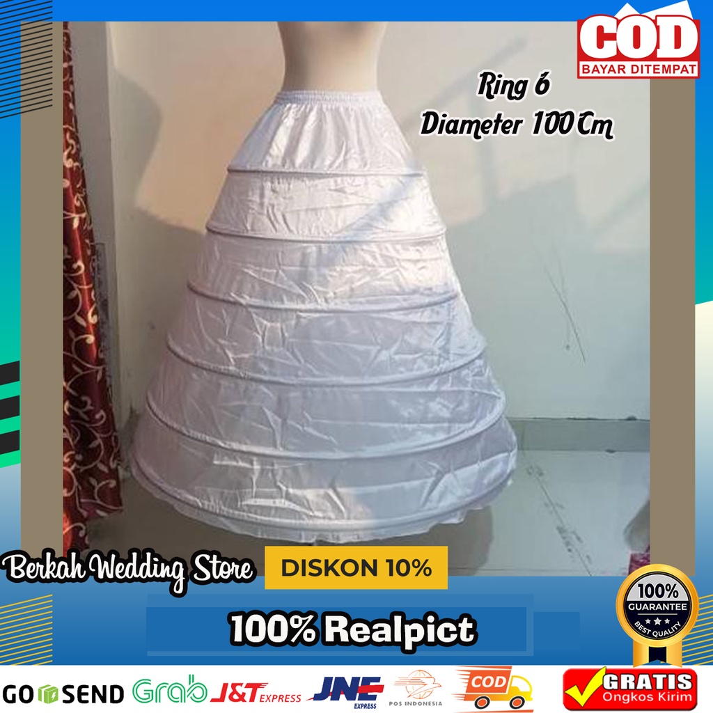Jual Petikut/Peticoat/Pengembang gaun Ring 6 Diameter 100 CM | Shopee ...