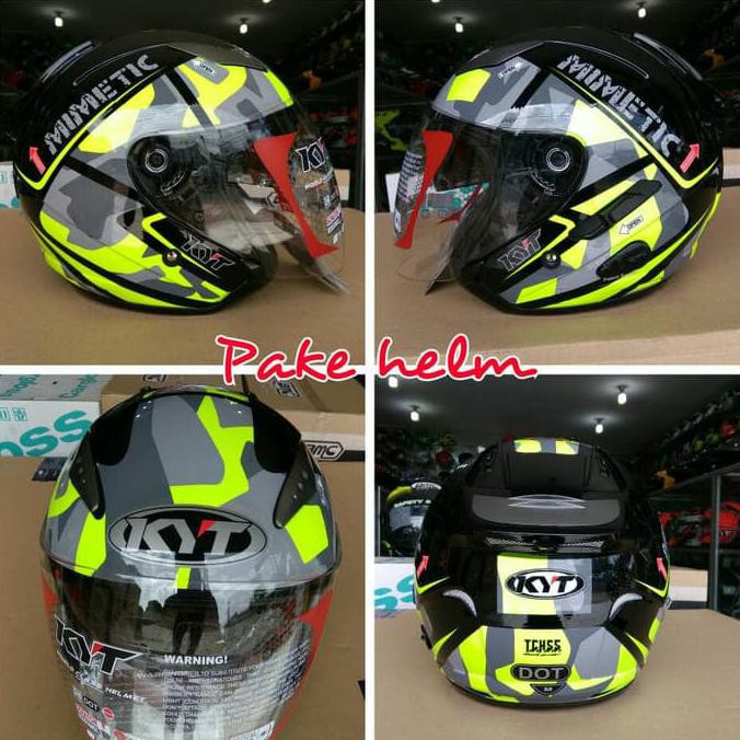 Jual Helm Kyt Galaxy Kyt Half Face Kyt Double Visor 4 Yel Shopee