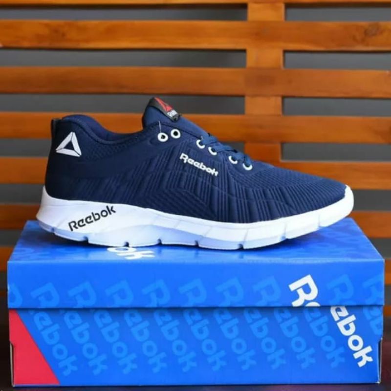 Jual Sepatu Sneakers RBK Turbo Navy Sepatu Olahraga Sepatu kegiatan ...