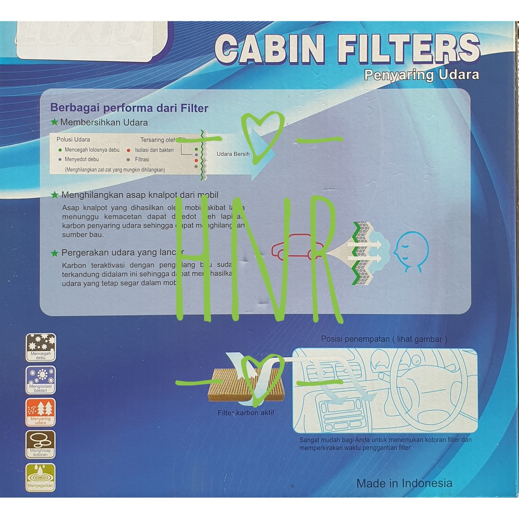 Jual Paket Cabin Air Filter atau Saringan Udara Kabin AC DAN Tutup ...
